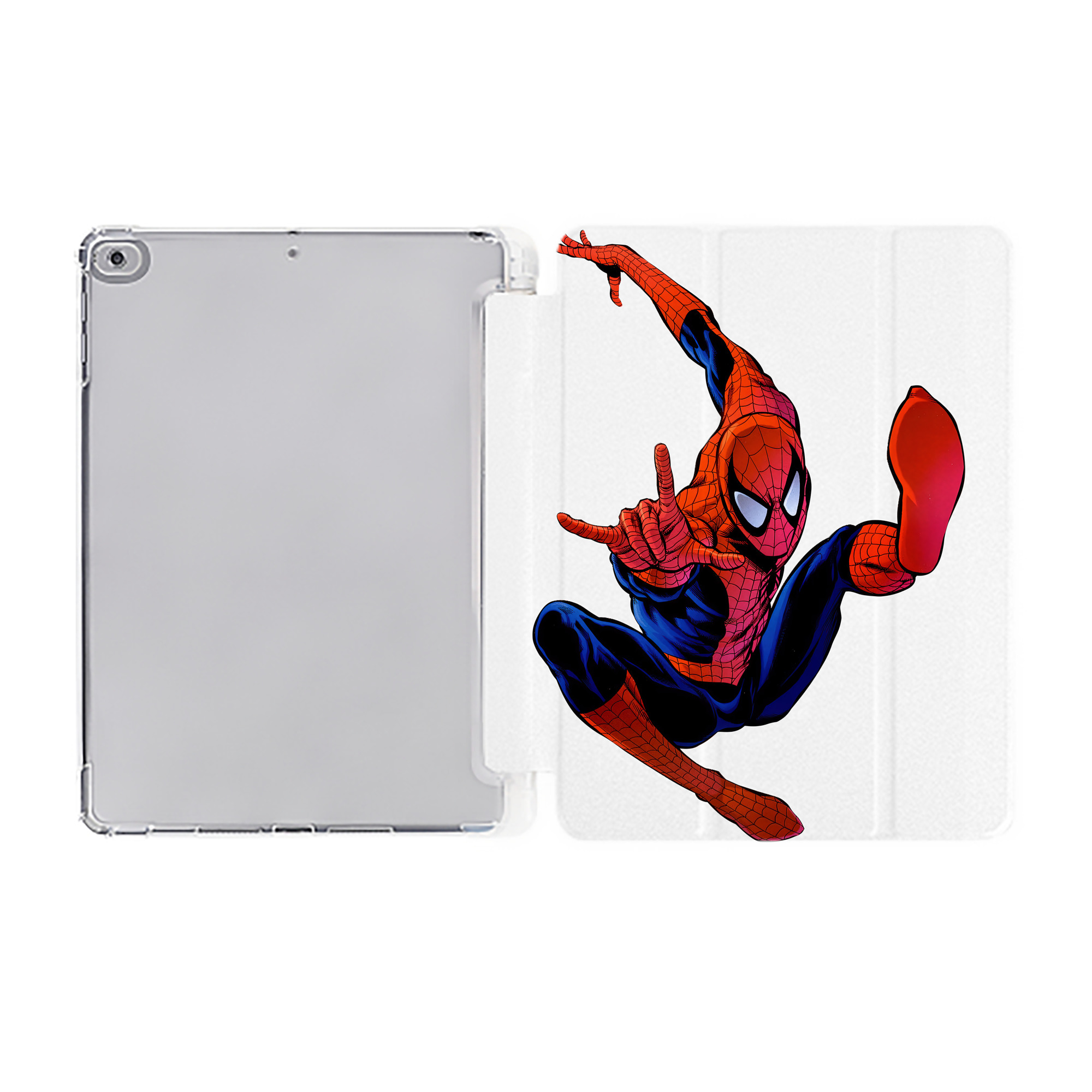 （画像用） Spider Man スパイダーマン IPad ケース ペン収納付き 三つ折りスタンド PUレザー×シリコン 対応機種9.5/10.5/10.9インチ